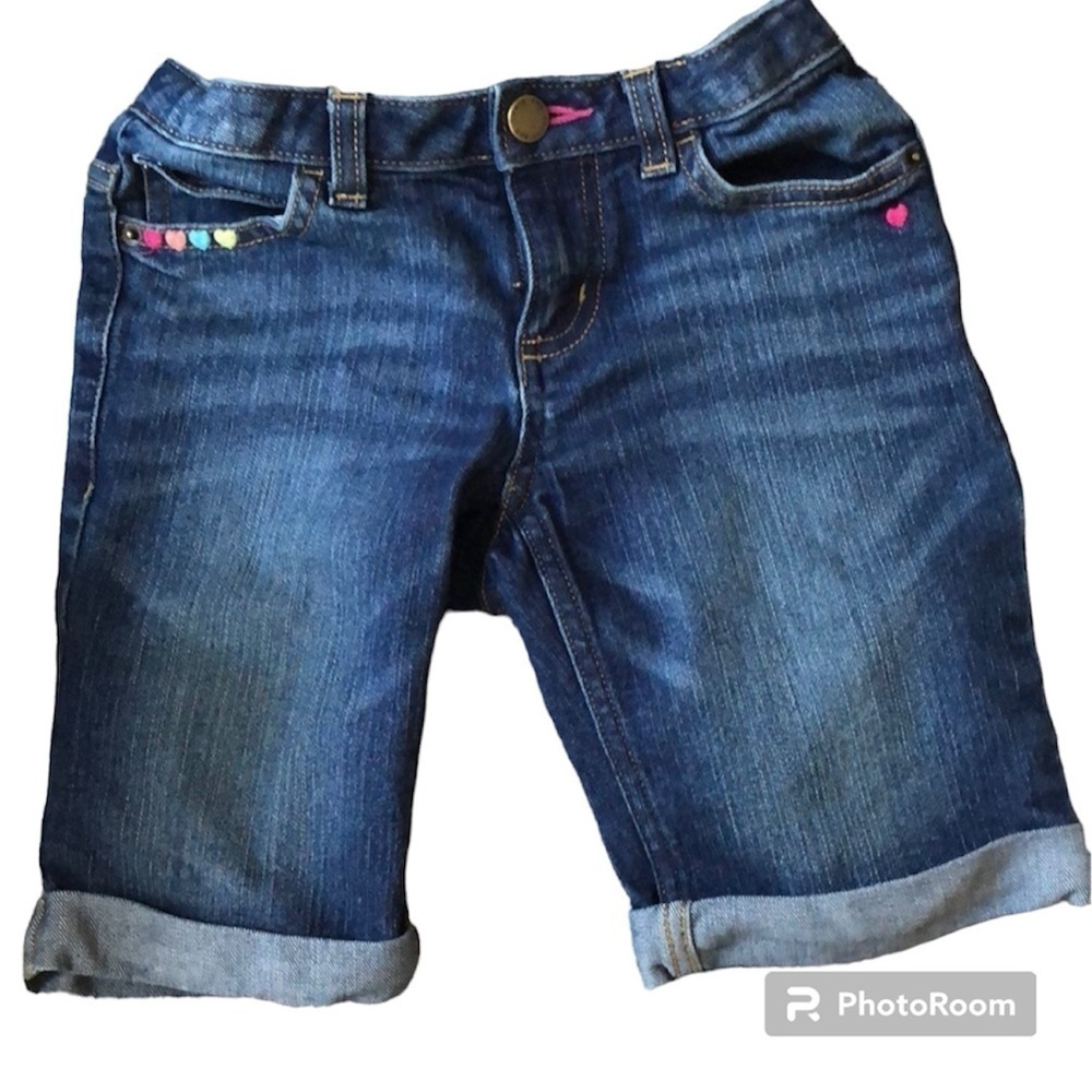 👑Lands End Denim Bermuda shirts girls size 7 ❤️